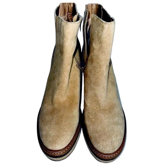 Steve Madden Womens 10 Searches Sand and Stone‎ Suede Chelsea Platform Boots - Picture 5 of 8